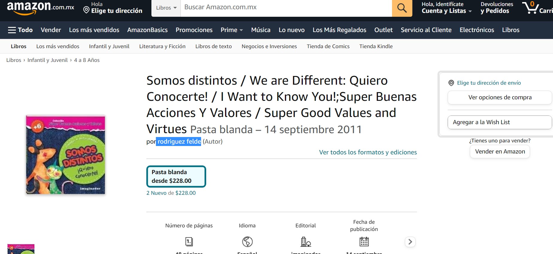 Libro: Somos distintos/¡Quiero Conocerte!/Super Buenas Acciones Y Valores por Rodríguez Felde