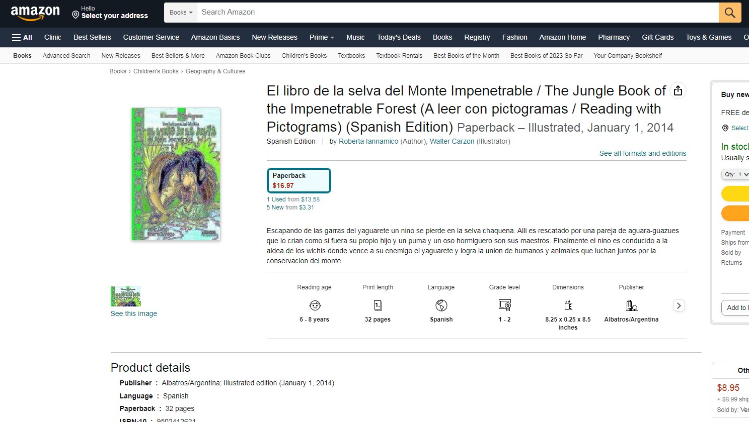 Libro: El libro de la selva del Monte Impenetrable, A Leer Con Pictogramas por Roberta Iannamico