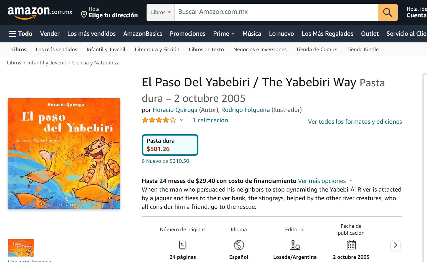 Libro: El Paso Del Yabebiri por Horacio Quiroga