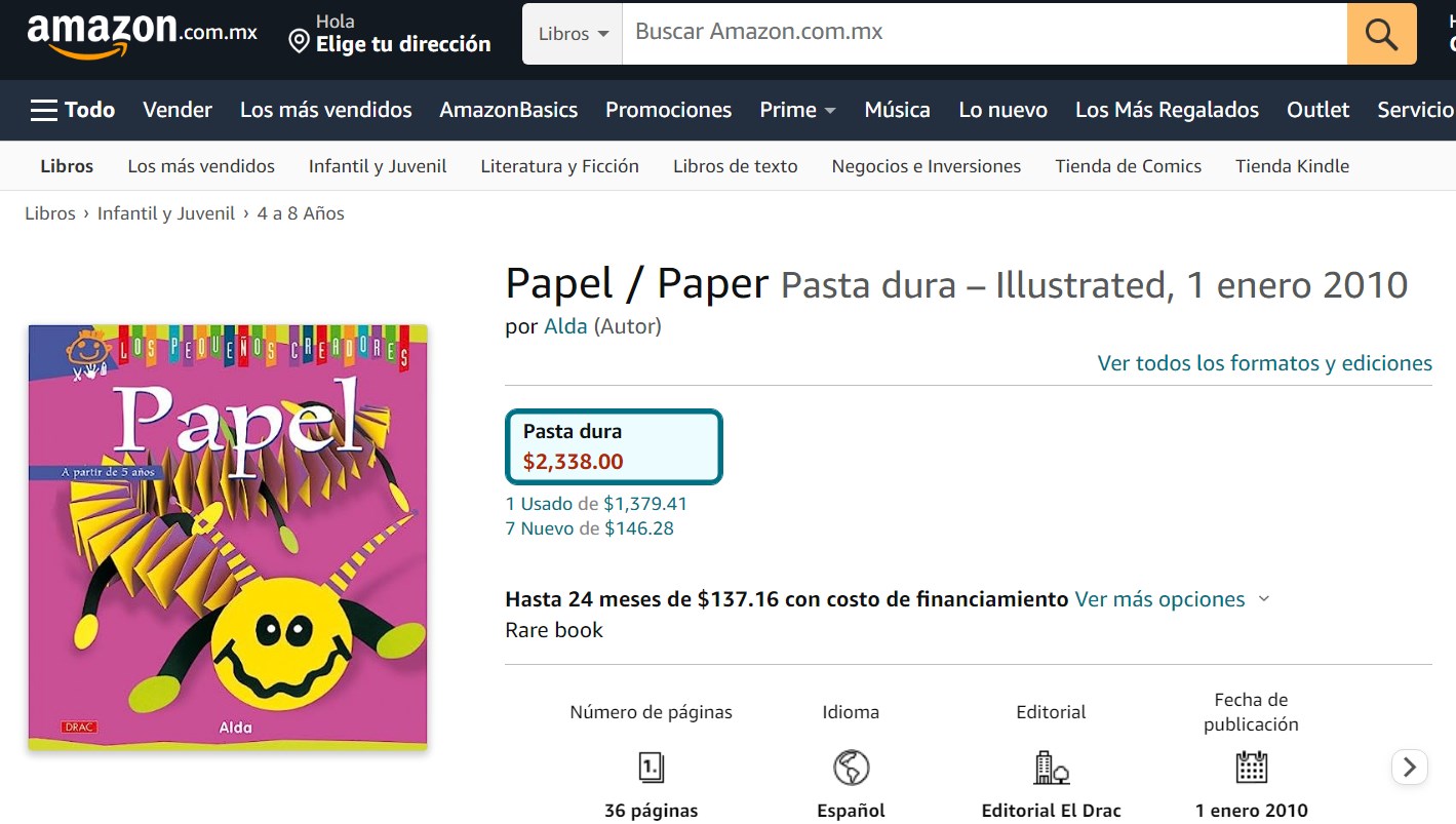 Libro: Papel: A partir de 5 años por Alda