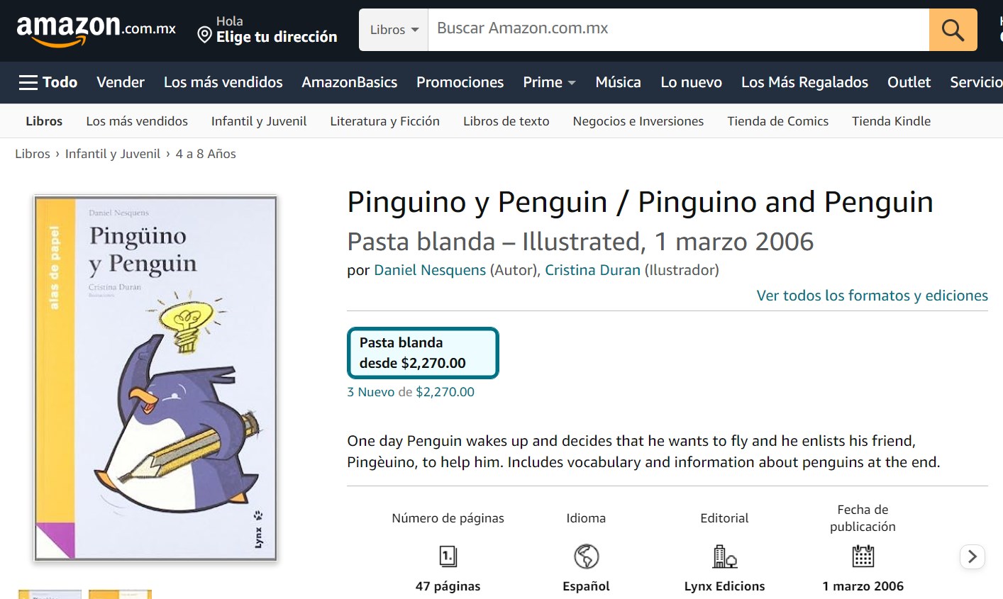Libro: Pingüino y Penguin: Alas de papel por Daniel Nesquens