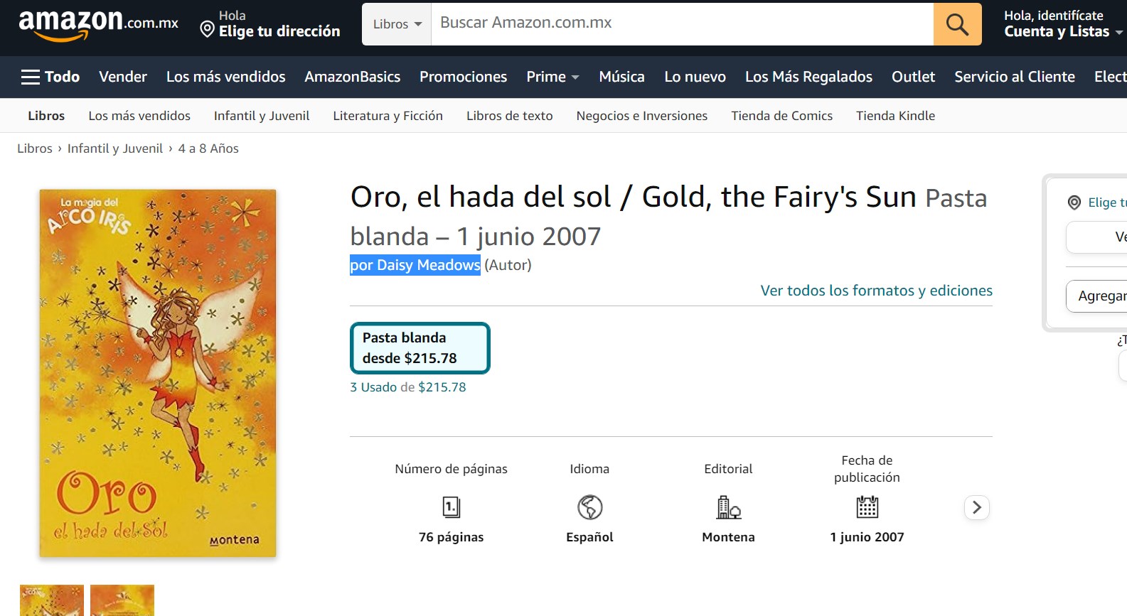 Libro: Oro, el hada del sol: La magia del arcoíris por Daisy Meadows