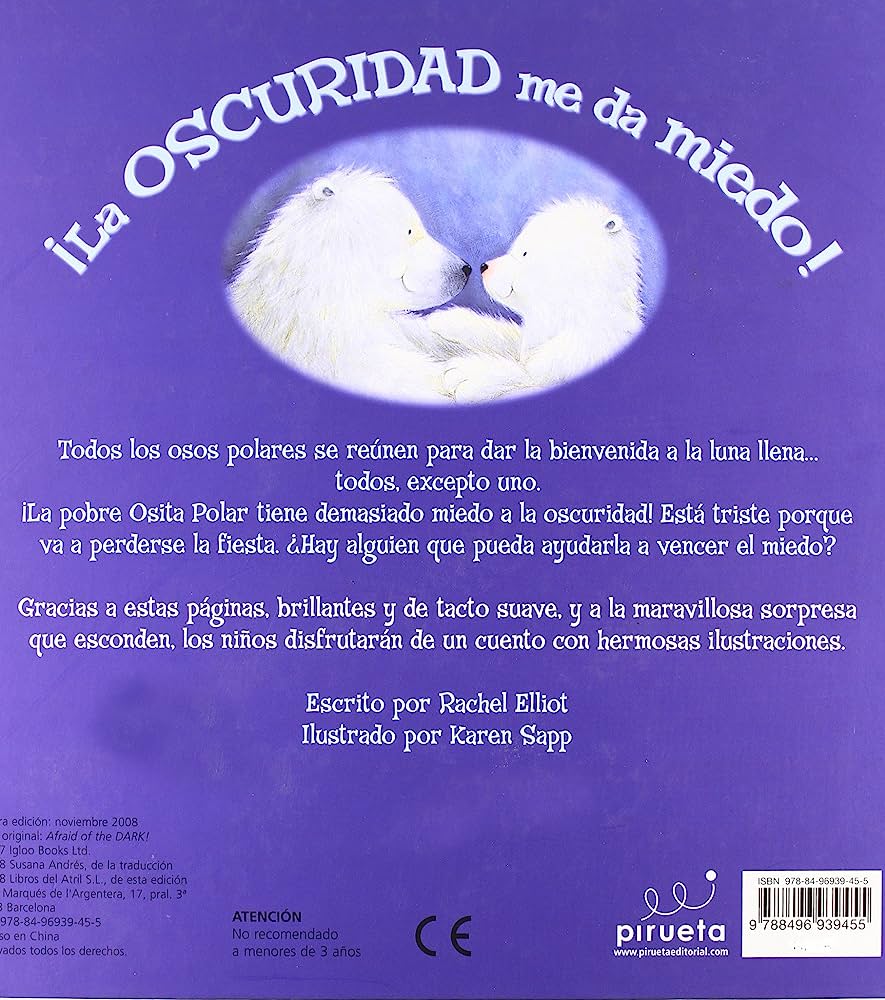 Libro: iLa oscuridad me da miedo! Un suave y brillante libro sorpresa por Rachel Elliot