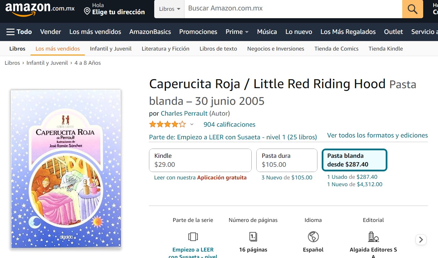 Libro: Caperucita Roja por Charles Perrault