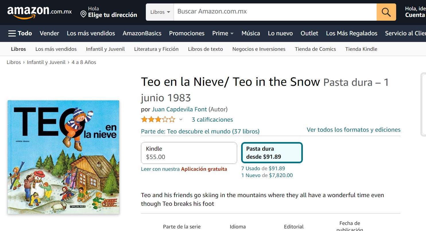 Libro: Teo en la Nieve por Juan Capdevila Font