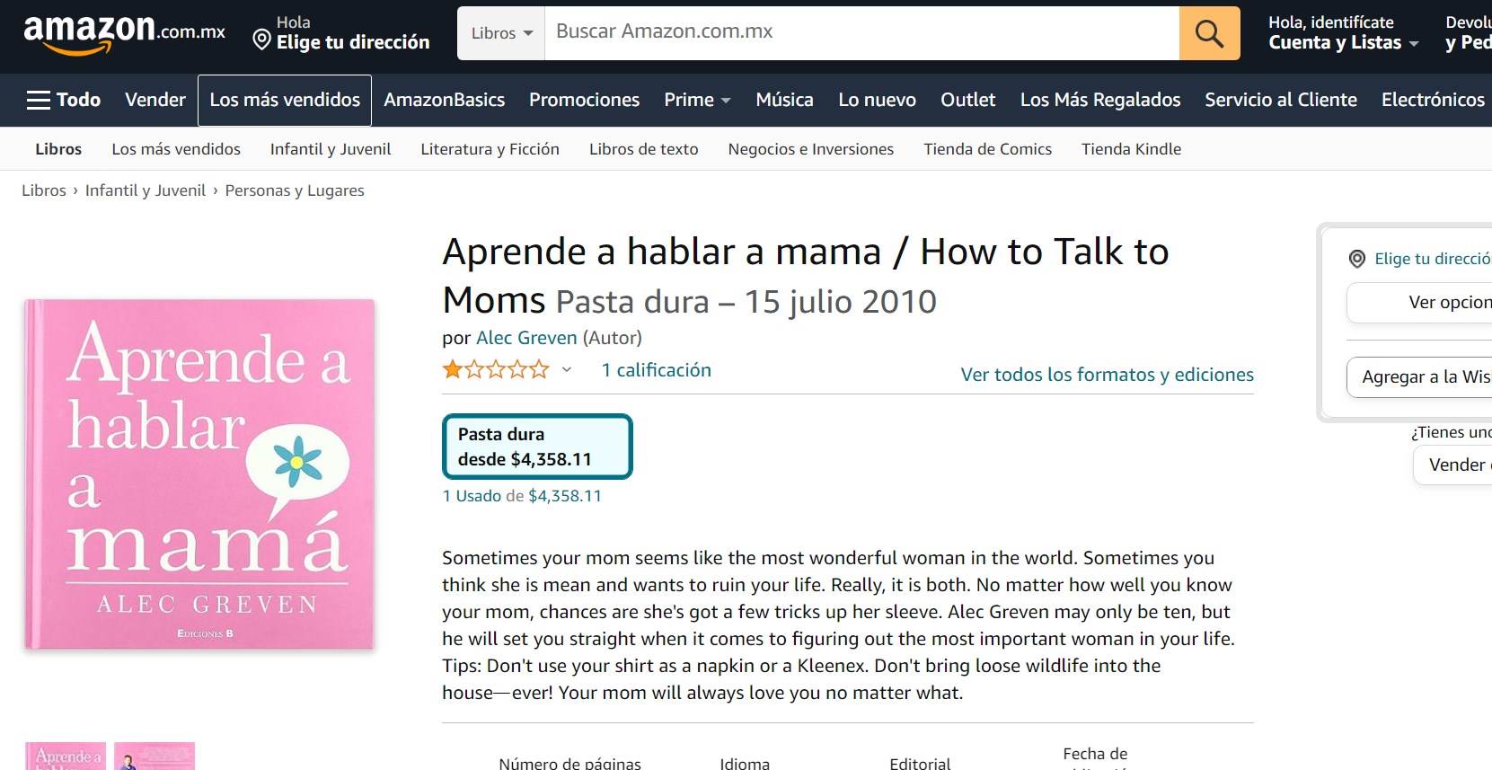 Libro: Aprende a hablar a mamá por Alec Greven