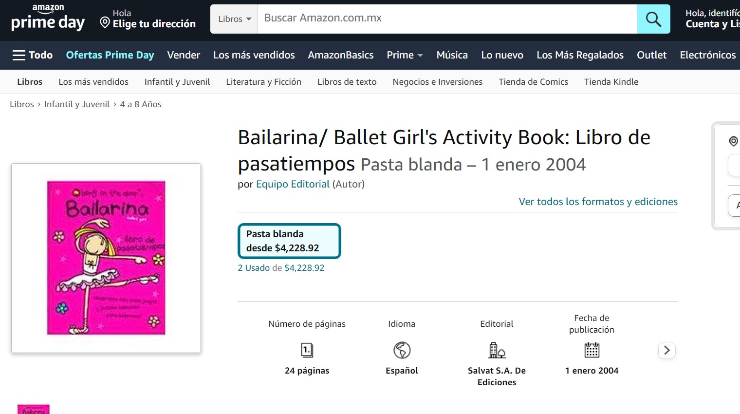 Libro: Bailarina, Libro de pasatiempos por Equipo Editorial