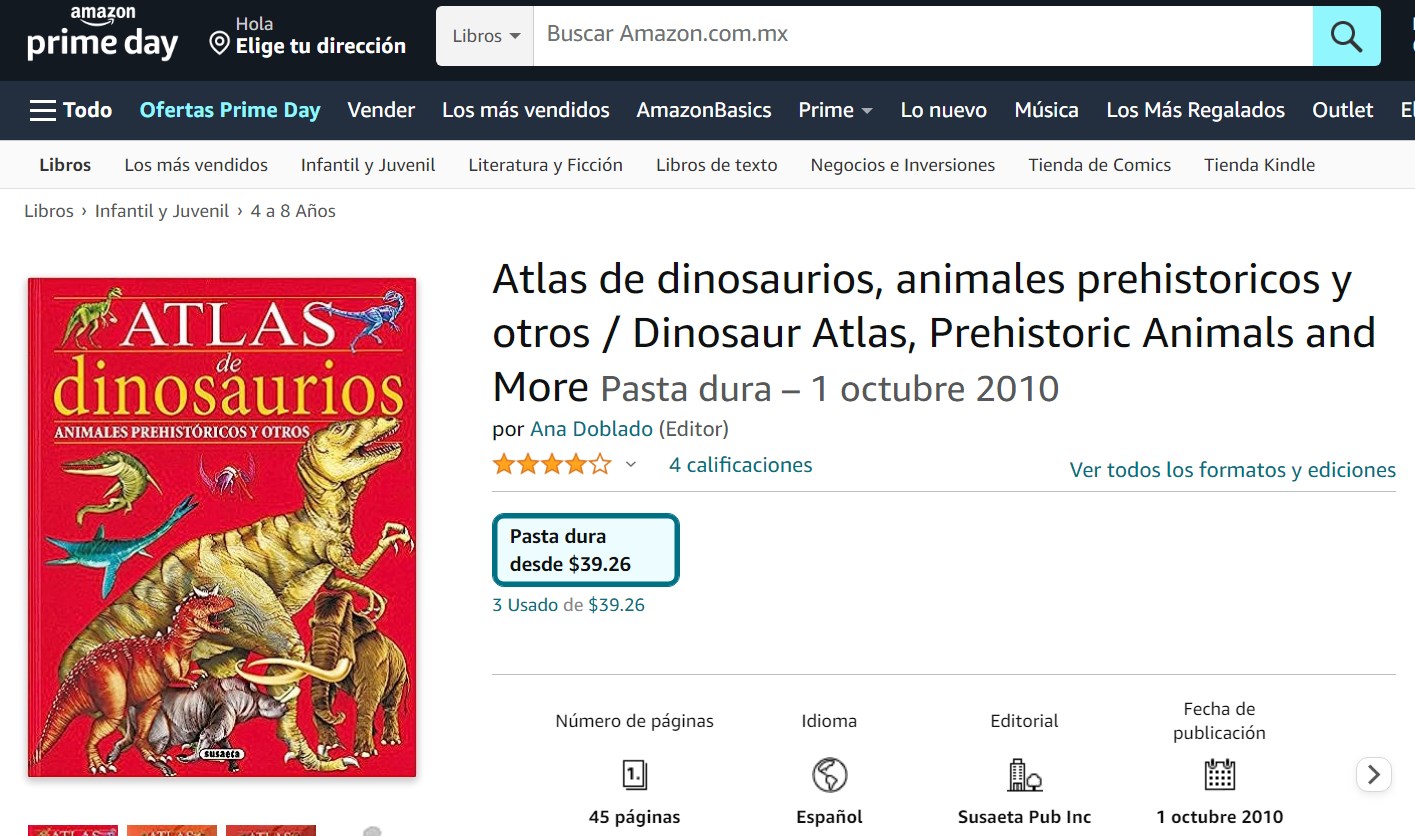 Libro: Atlas de dinosaurios, animales prehistóricos y otros por Ana Doblado