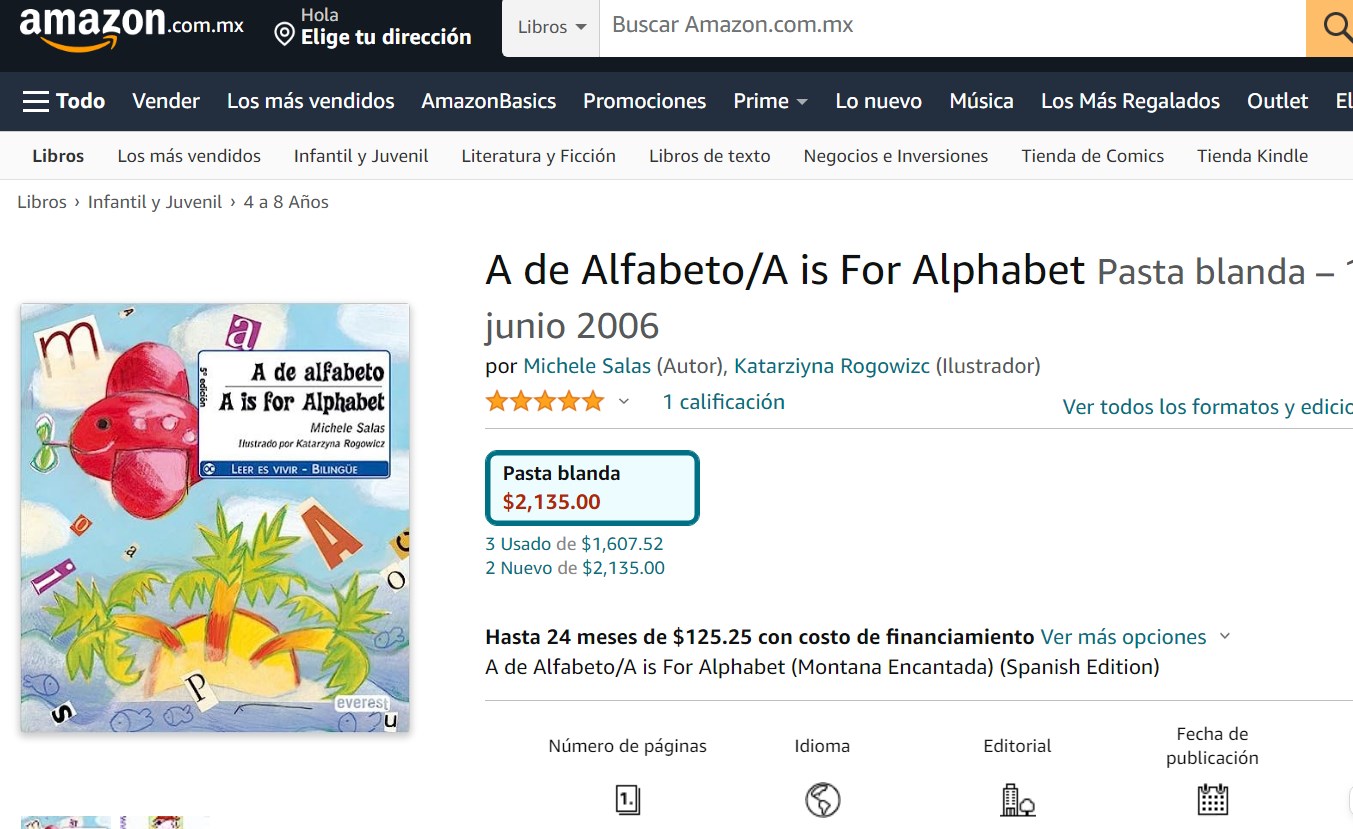 Libro: A de Alfabeto por Michele Salas