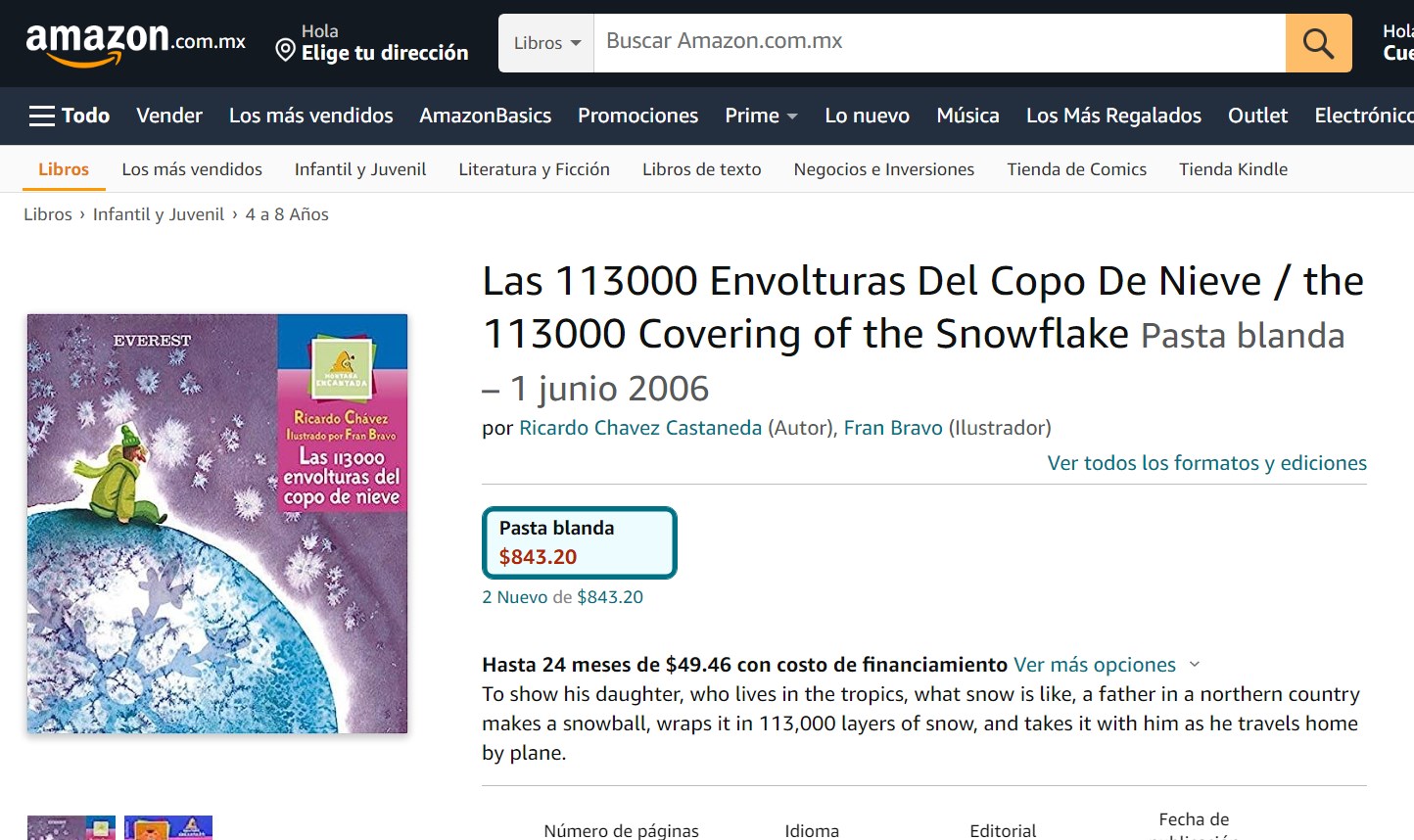 Libro: Las 113000 Envolturas Del Copo De Nieve por Ricardo Chávez Castañeda