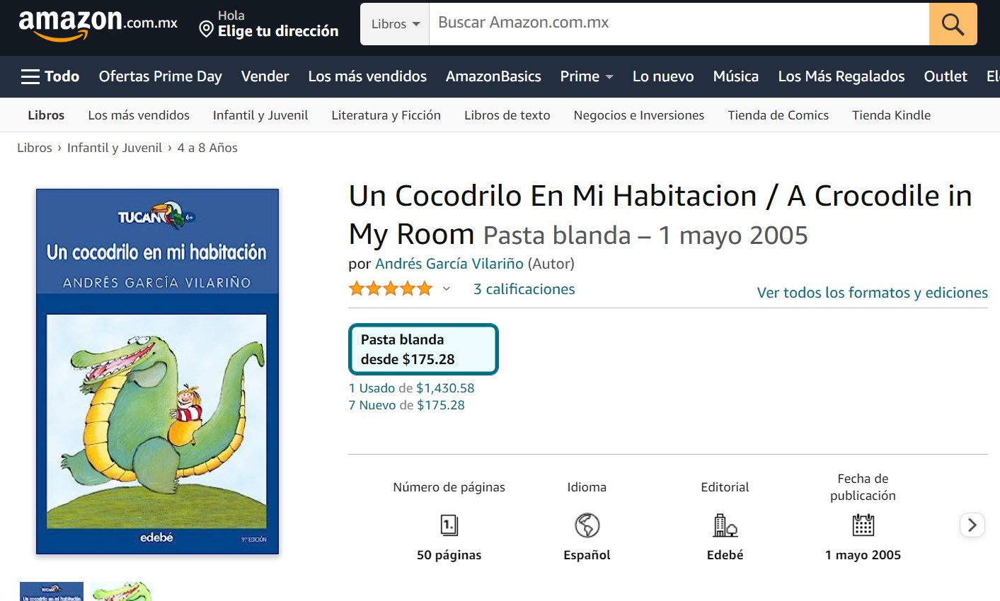 Libro: Un Cocodrilo En Mi Habitación por Andrés García Vilariño
