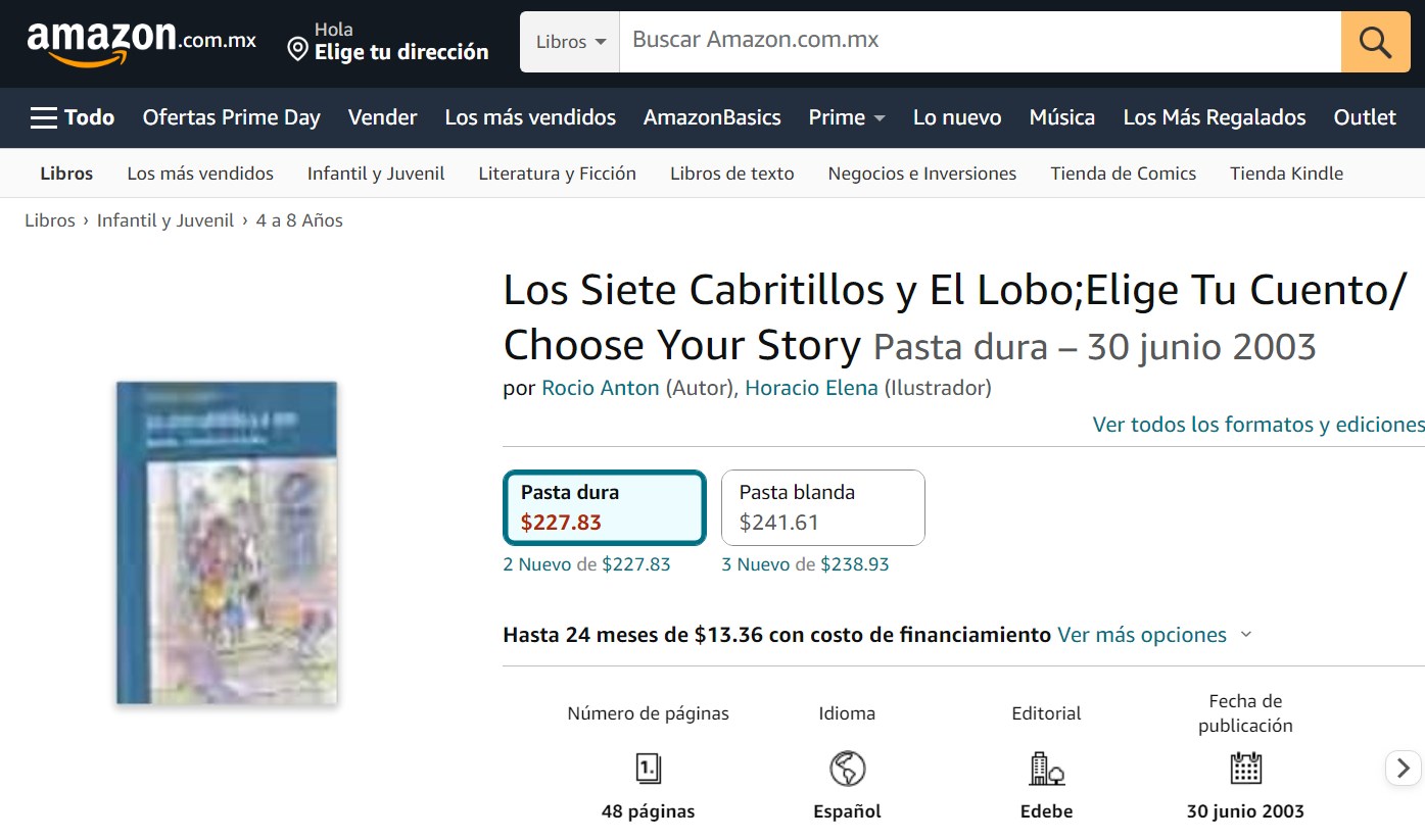 Libro: Los Siete Cabritillos y El Lobo: Elige Tu Cuento por Rocío Antón