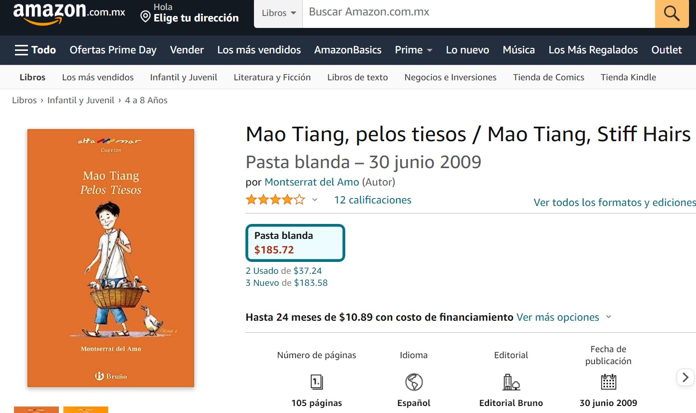 Libro: Mao Tiang, pelos tiesos por Montserrat del Amo