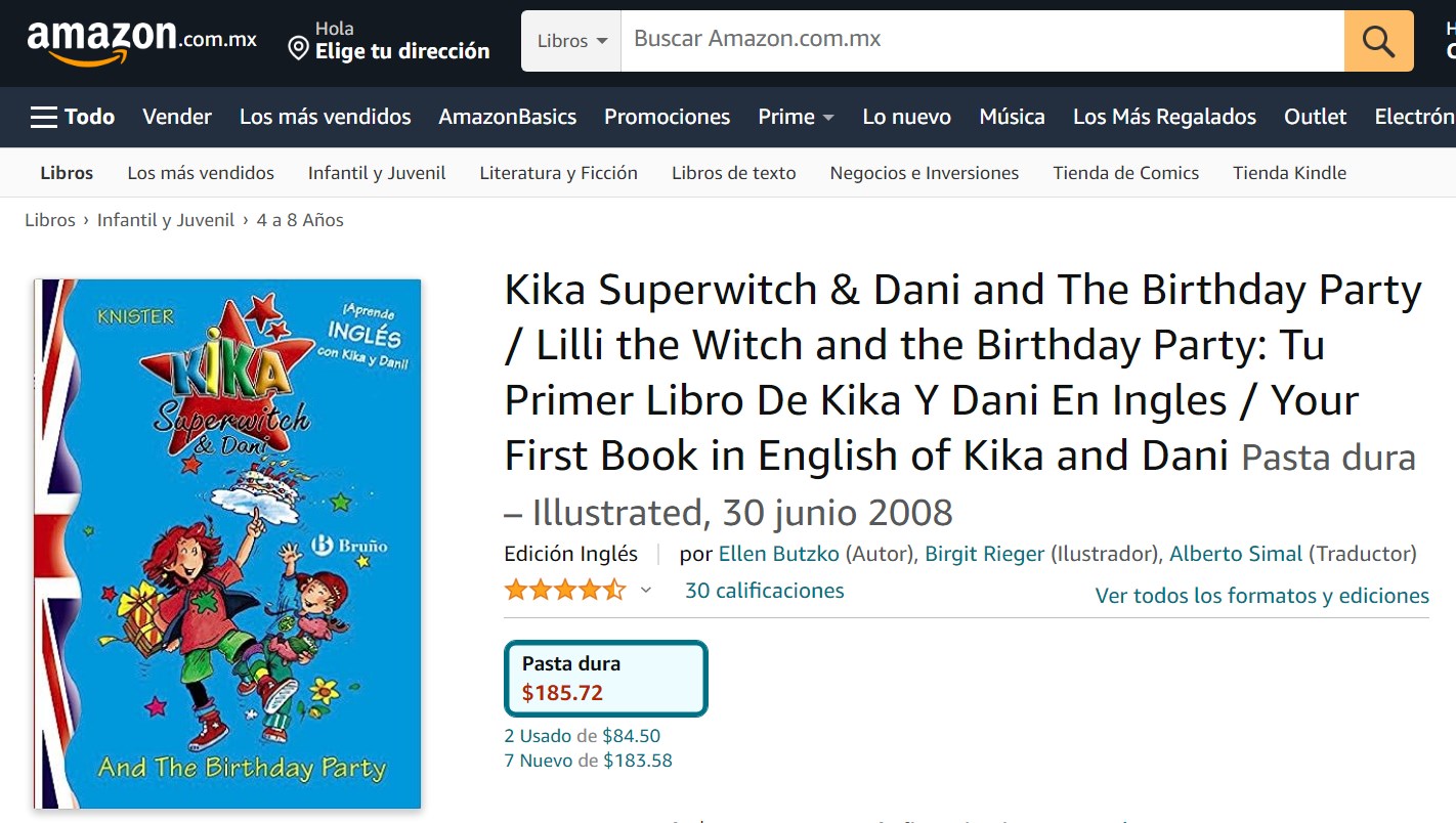 Libro: Kika superbruja y Dani: la fiesta de cumpleaños: Aprende inglés con Kika y Dani por Knister