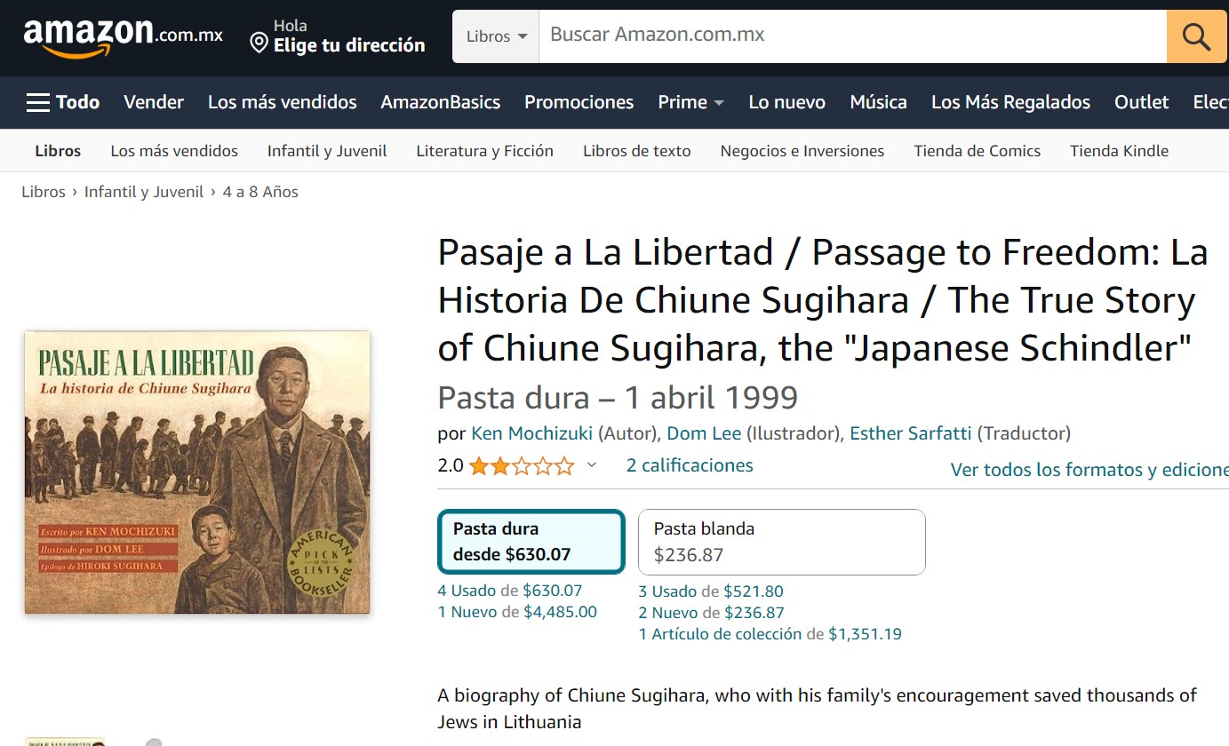 Libro: Pasaje a La Libertad: La Historia De Chiune Sugihara por Ken Mochizuki