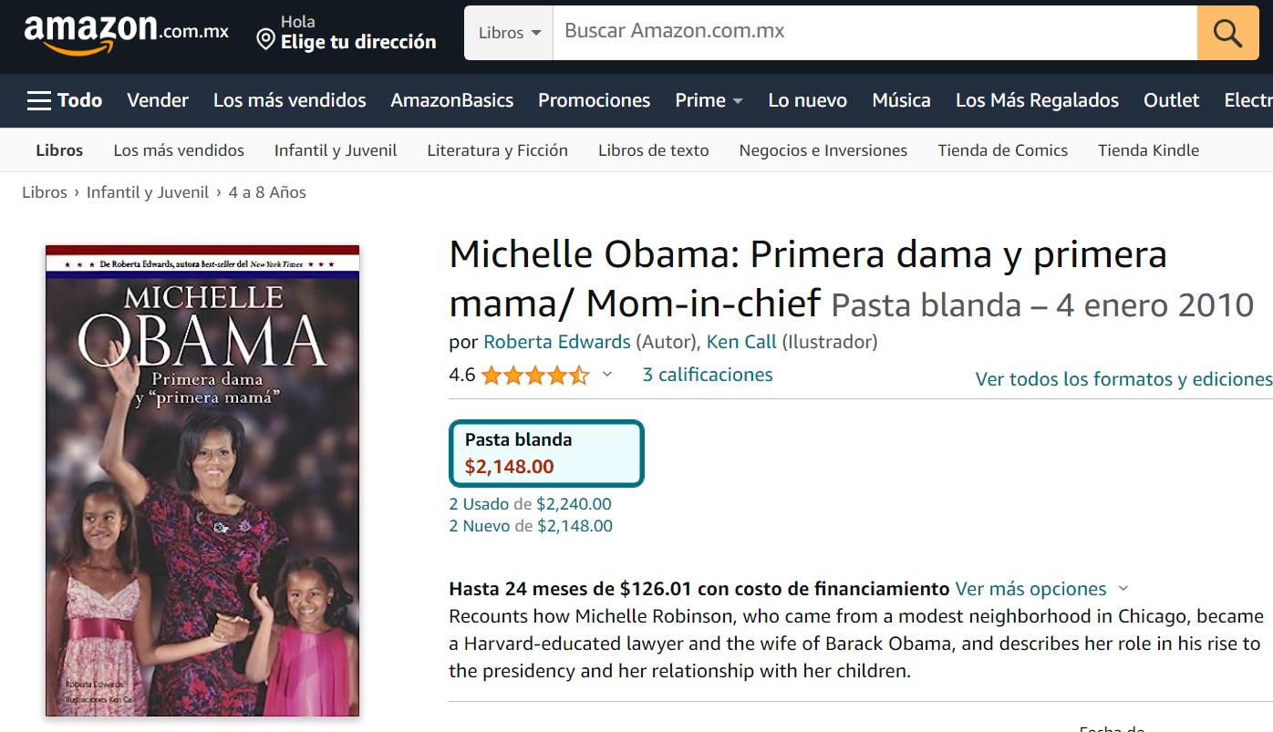 Libro: Michelle Obama: Primera dama y primera mamá por Roberta Edwards