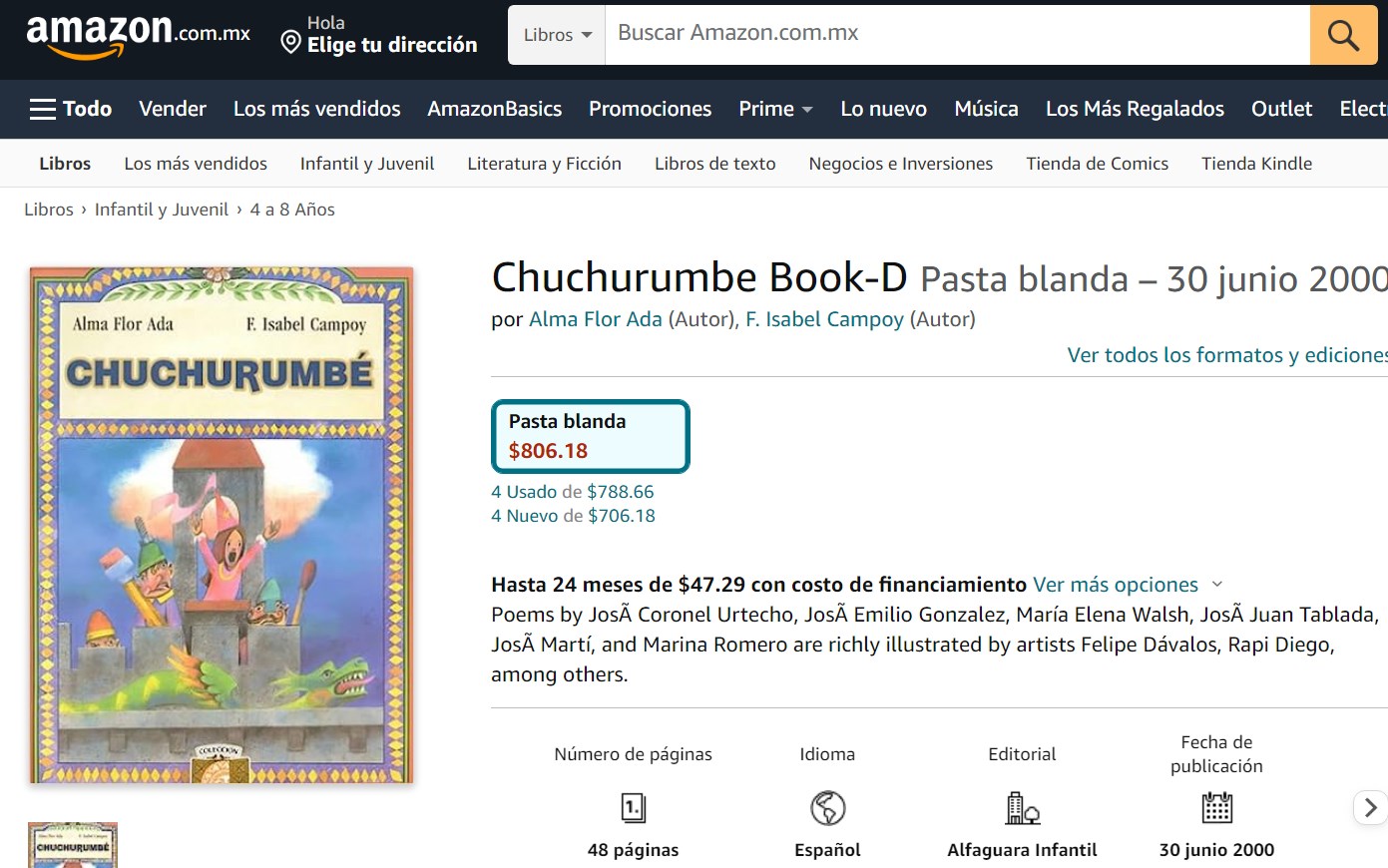 Libro: Chuchurumbé por Alma Flor Ada