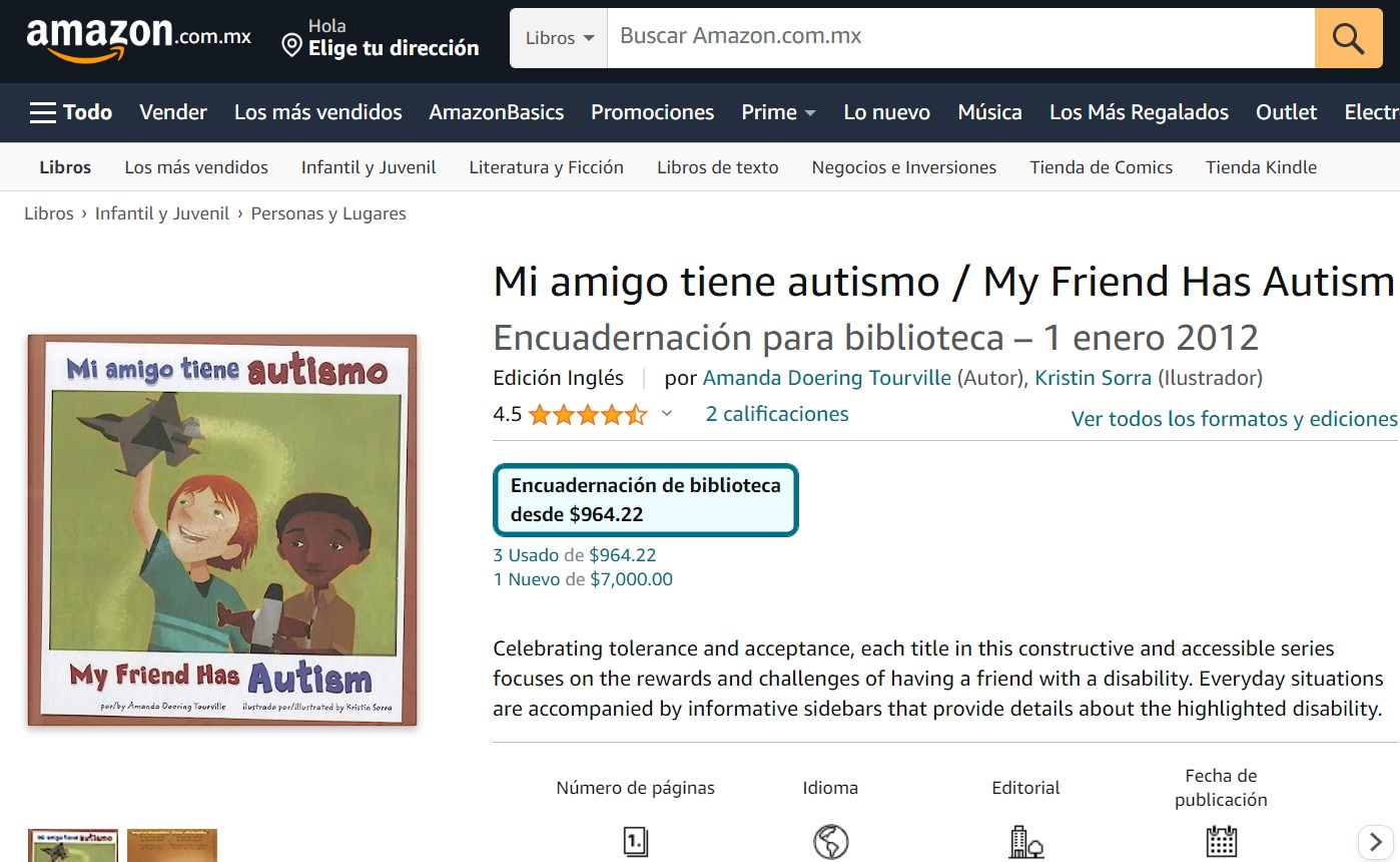 Libro: Mi amigo tiene autismo por Amanda Doering Tourville