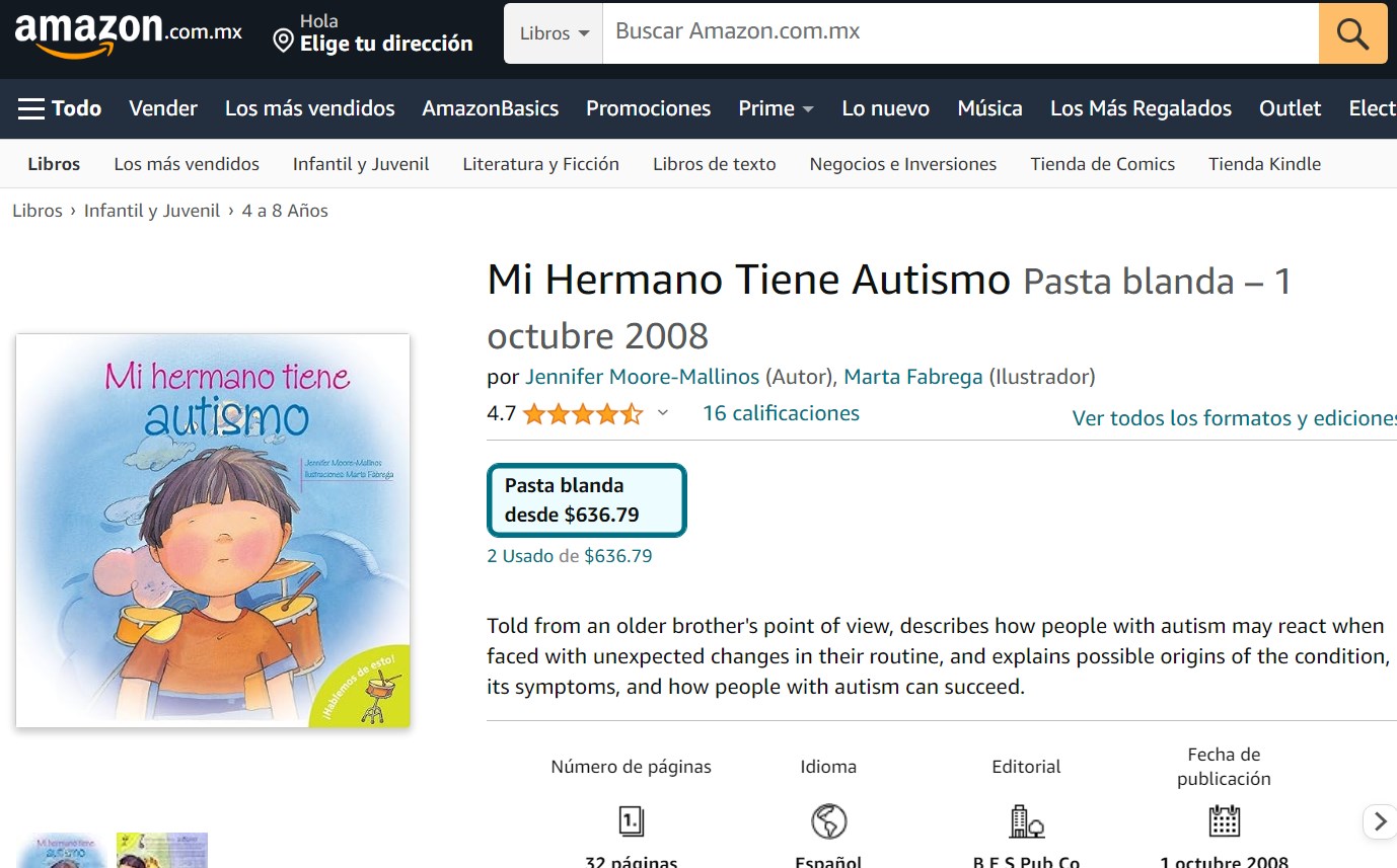 Libro: Mi Hermano Tiene Autismo por Jennifer Moore-Mallinos