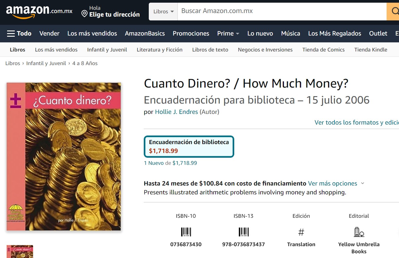 Libro: ¿Cuánto Dinero? Por Hollie J. Endres