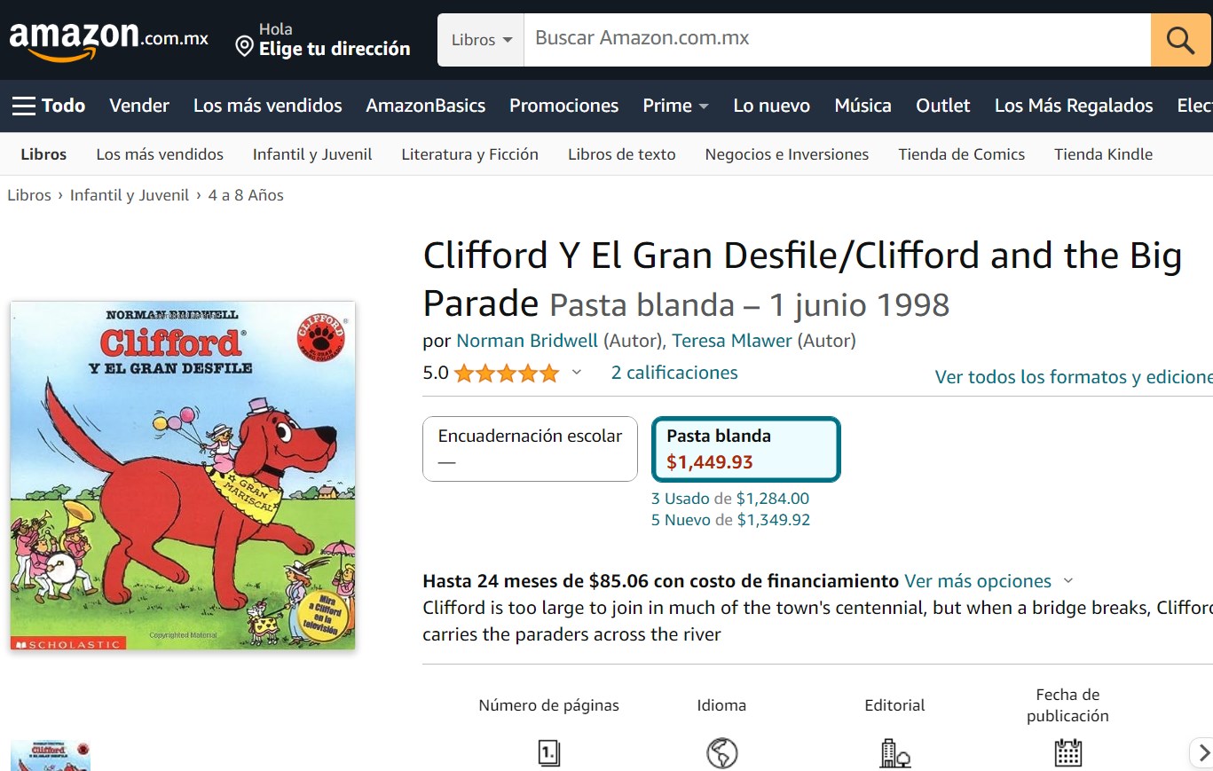 Libro: Clifford Y El Gran Desfile por Norman Bridwell