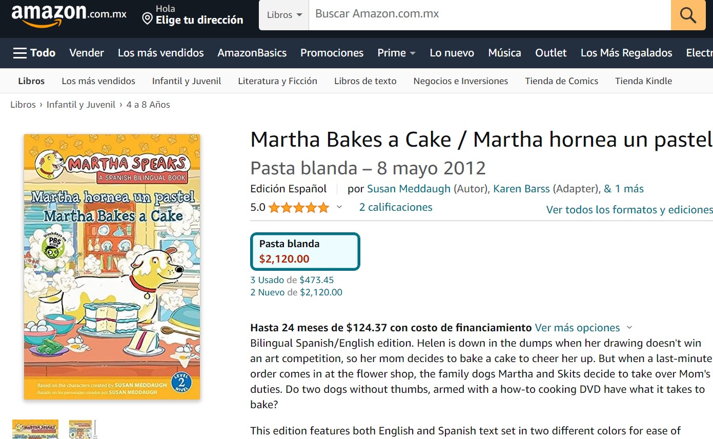 Libro: Martha Bakes a Cake / Martha hornea un pastel por Susan Meddaugh