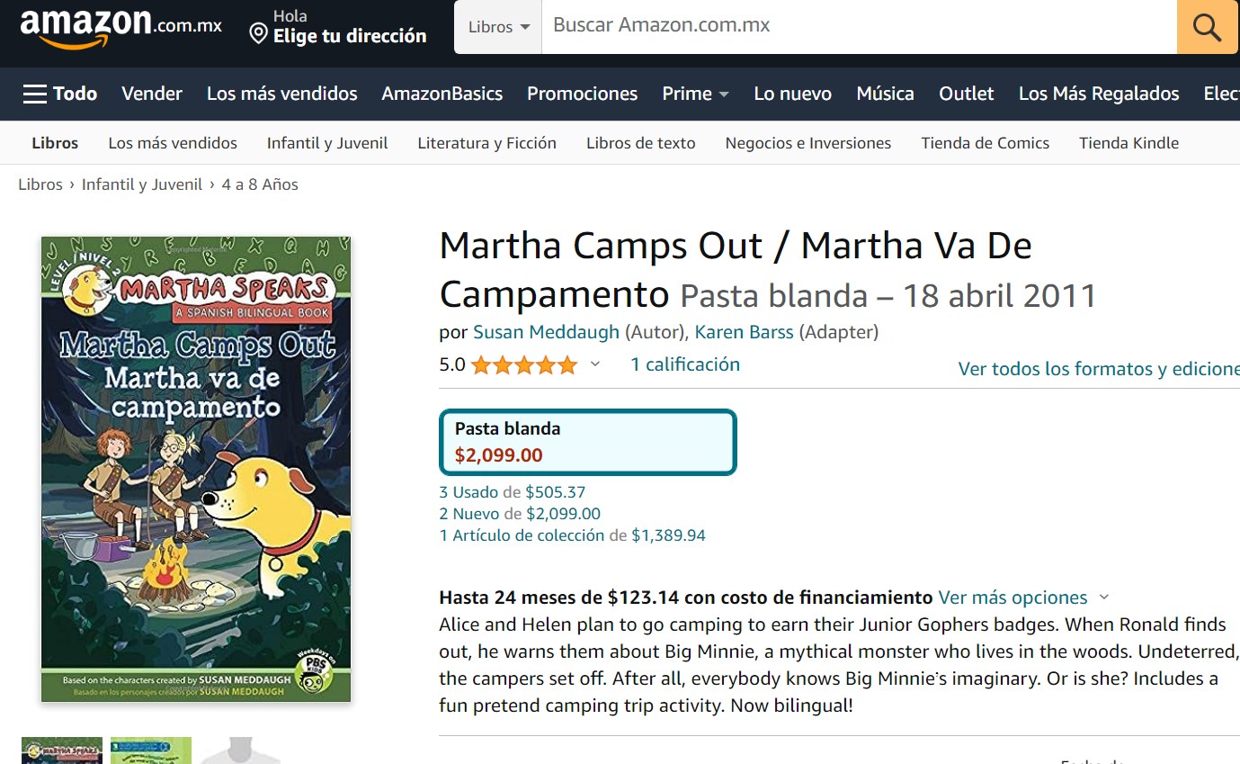 Libro: Martha Camps Out / Martha Va De Campamento por Susan Meddaugh