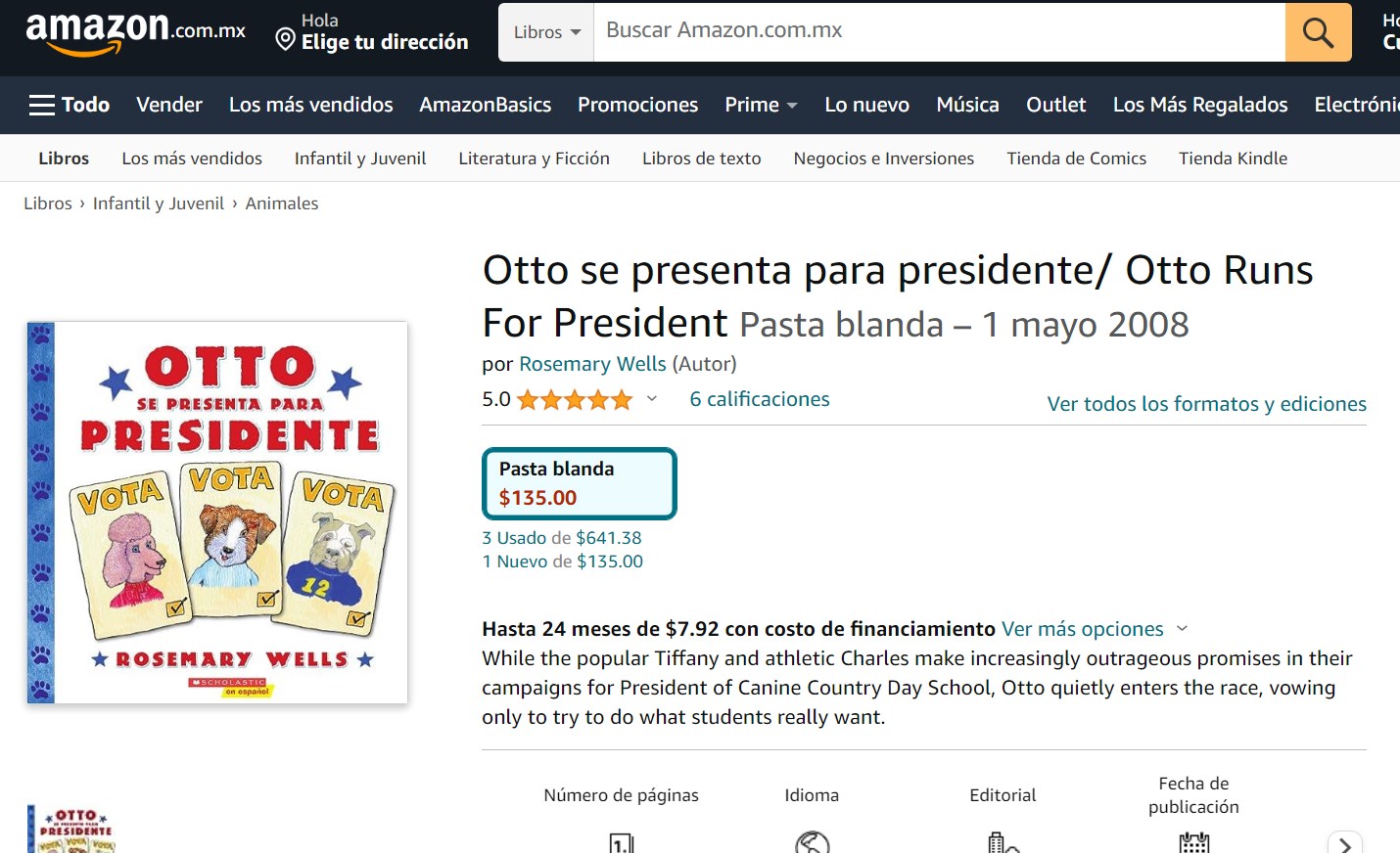 Libro: Otto se presenta para presidente por Rosemary Wells