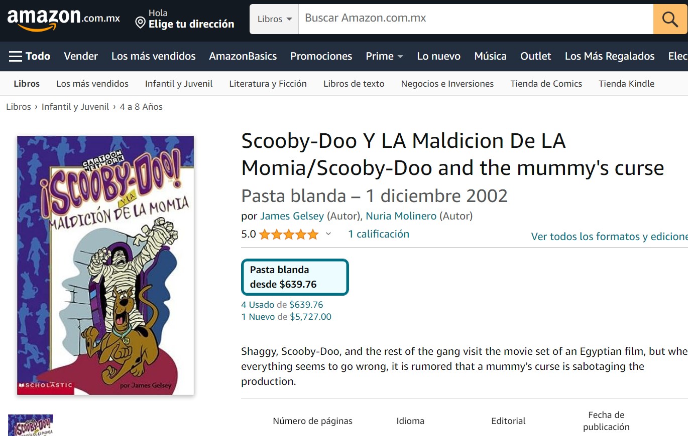 Libro: Scooby-Doo Y La Maldición De LA Momia por James Gelsey