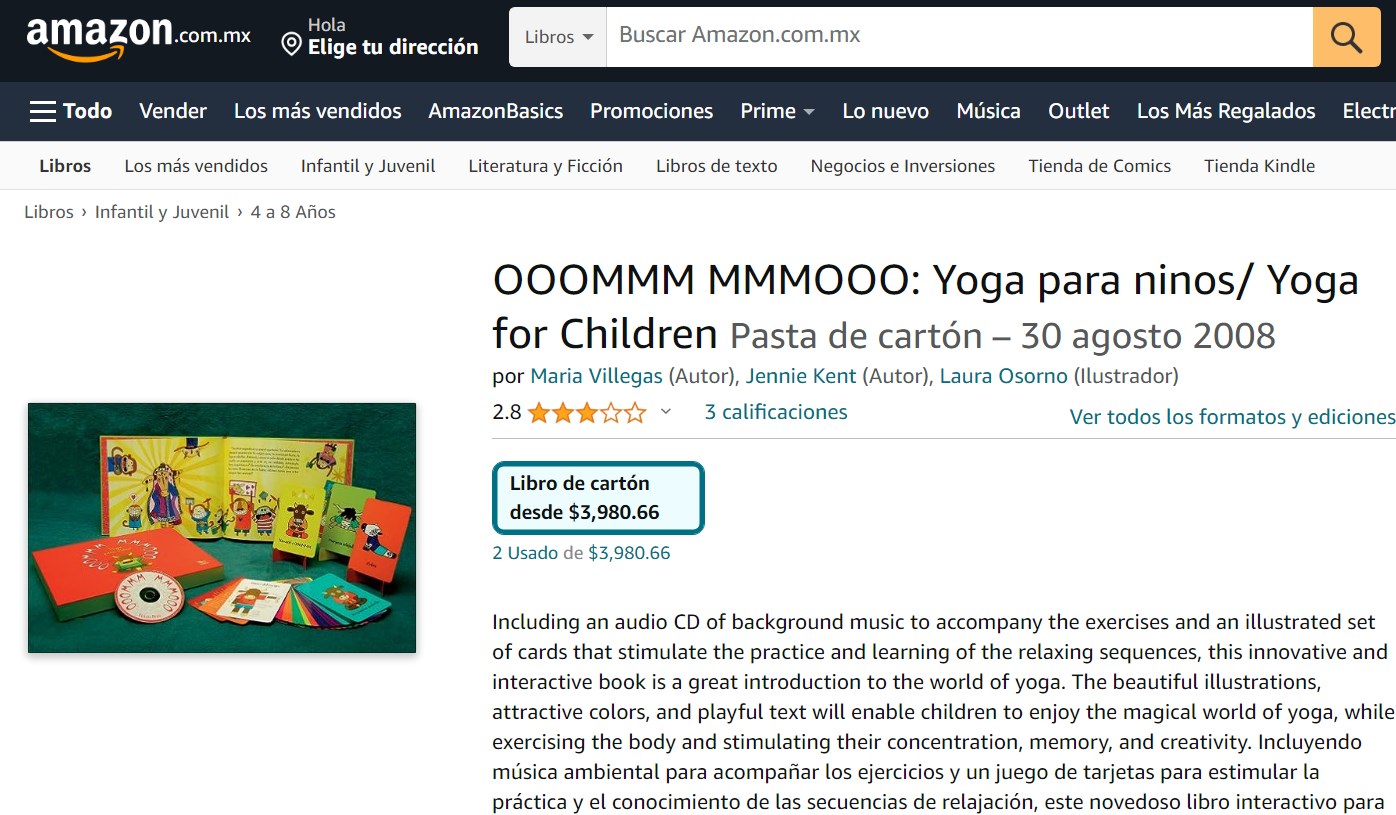 Libro: OOOMMM MMMOOO: Yoga para niños por María Villegas