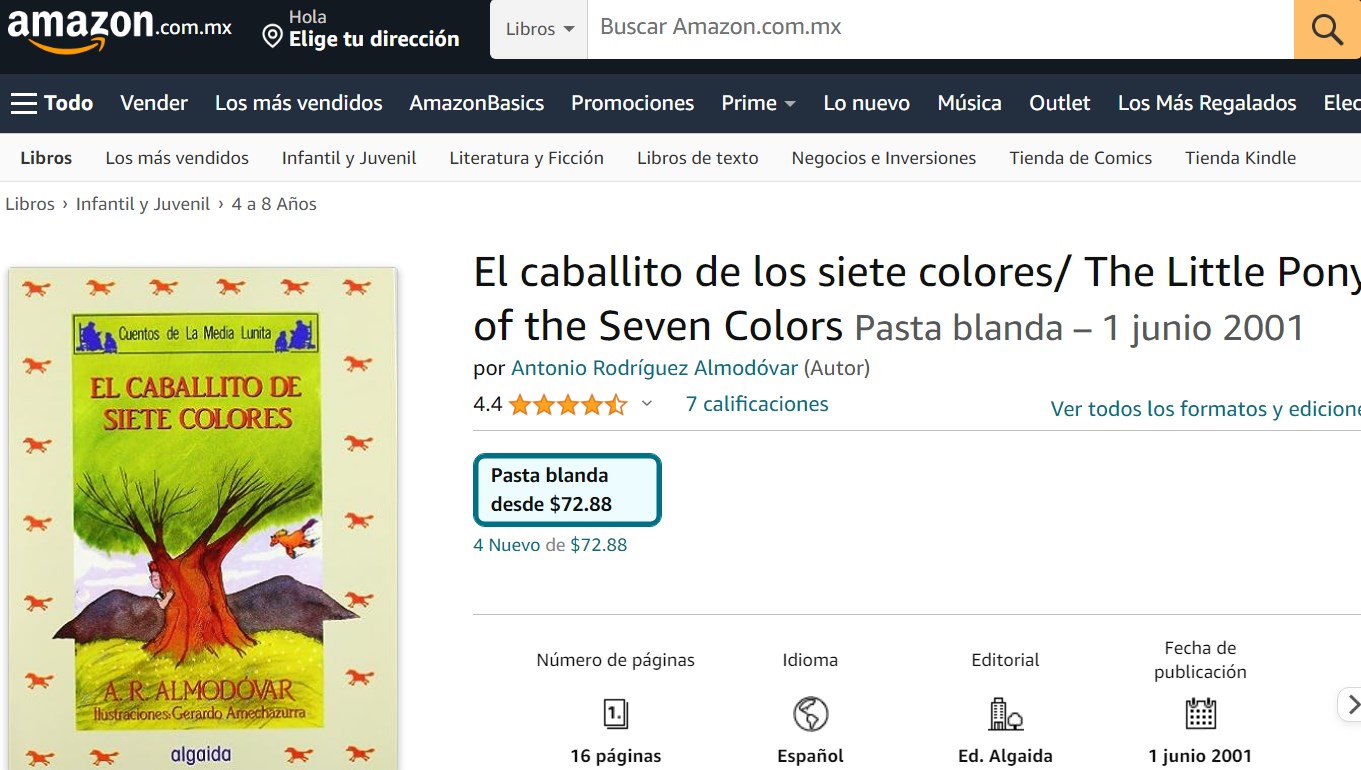 Libro: El caballito de los siete colores por Antonio Rodríguez Almodóvar