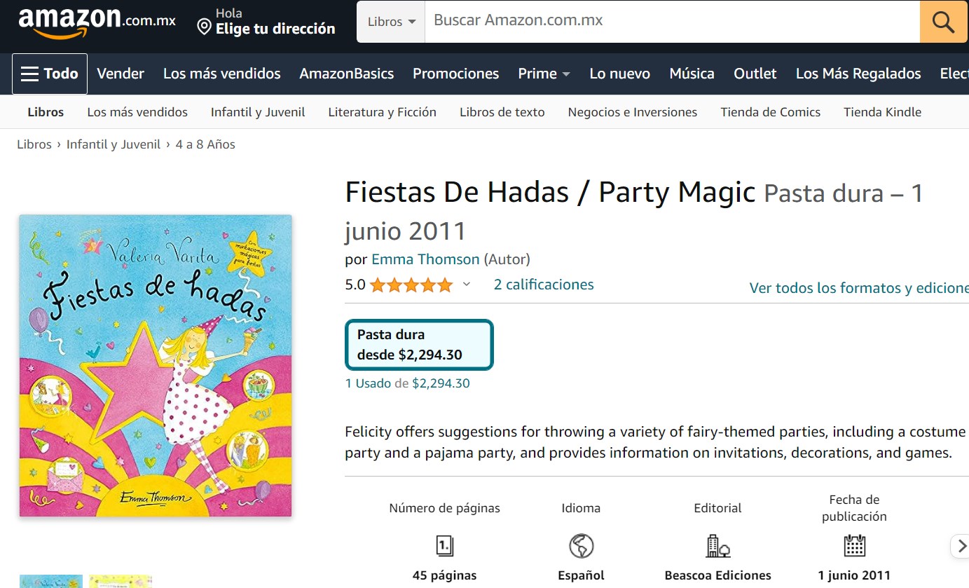 Libro: Valeria Varita: Fiestas De Hadas con invitaciones mágicas de fiestas por Emma Thomson