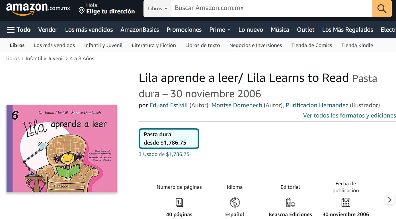 Libro: Lila aprende a leer por Eduard Estivill