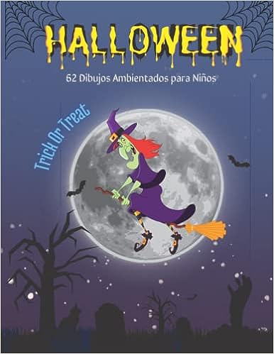 Libro: Halloween - 62 dibujos ambientados para niños por Pasatiempos lógicos