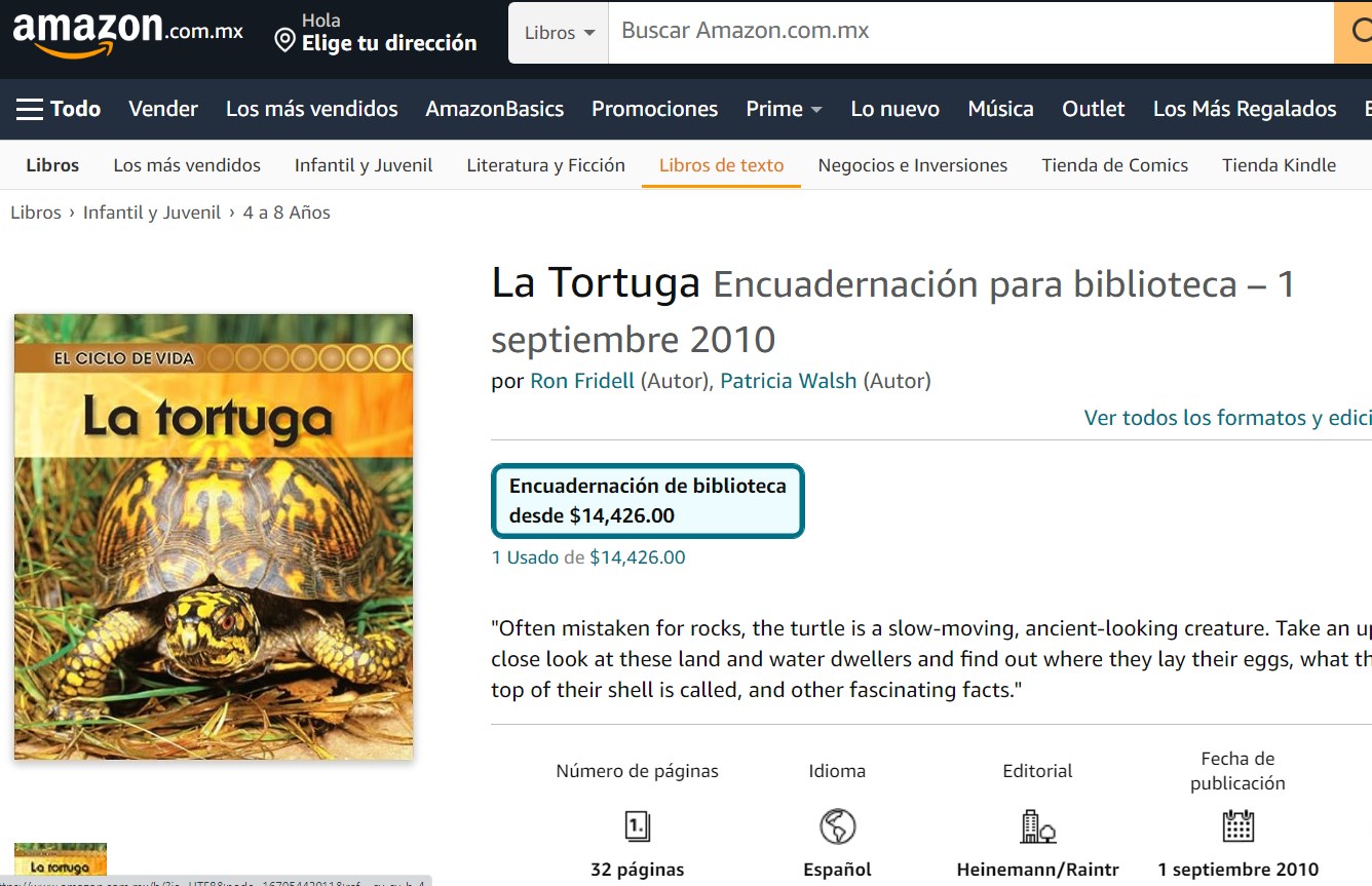 Libro: La Tortuga, el ciclo de vida por Ron Fridell