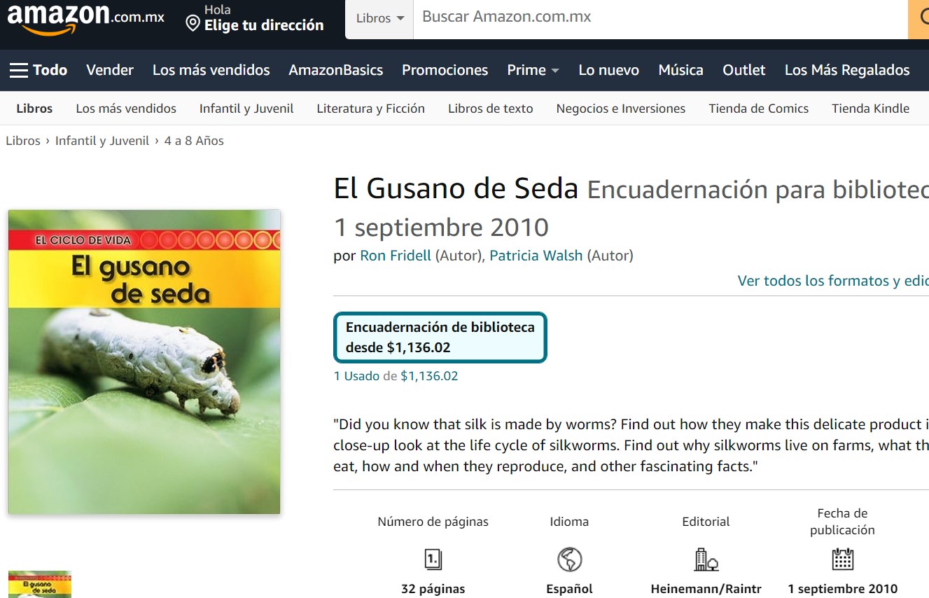 Libro: El Gusano de Seda, El Ciclo de vida por Ron Fridell