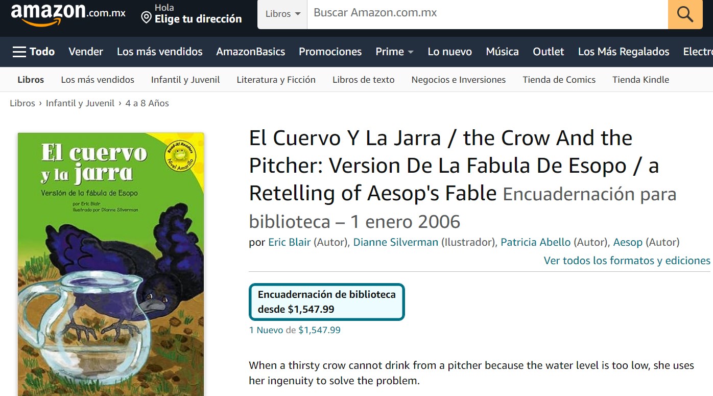 Libro: El Cuervo Y La Jarra: Versión De La Fabula De Esopo por Eric Blair