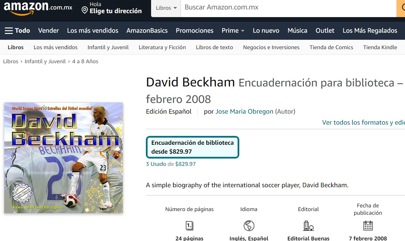 Libro: David Beckham: Estrellas del fútbol mundial por José María Obregón