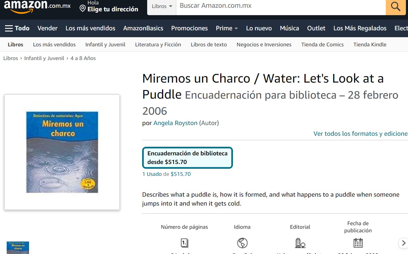 Libro: Detectives de materiales: Agua: Miremos un Charco por Angela Royston