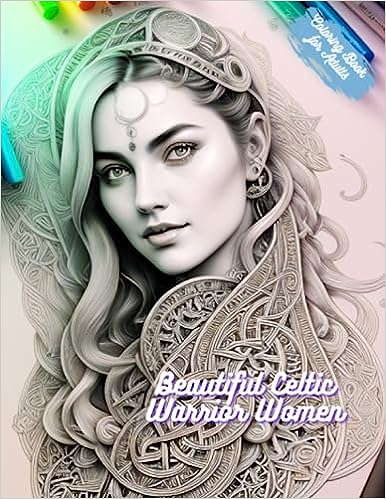 Libro: Beautiful celtic warrior women- Coloring book for adults por Oscarel