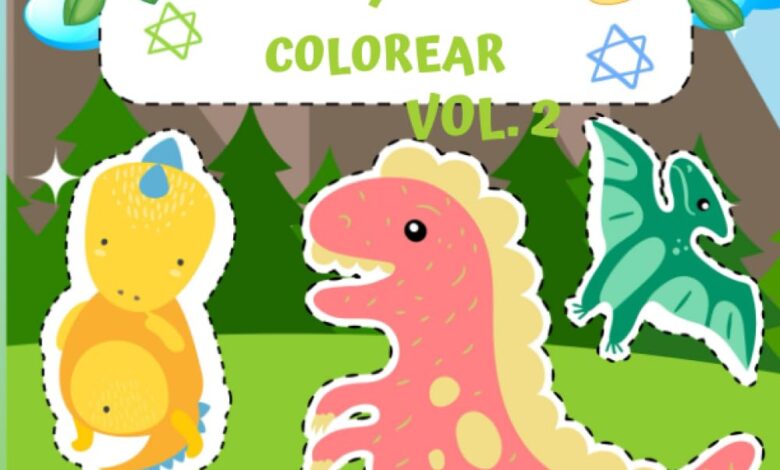 Libro: Aprende a recortar y colorear dinosaurios - Libro de actividades para colorear para niños de 3 a 7 años por Airion Press