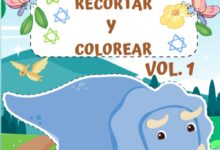 Libro: Aprende a recortar y colorear dinosaurios Vol. 1 - Libro de actividades para colorear para niños de 3 a 7 años por Airion Press