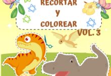 Libro: Aprende a recortar y colorear dinosaurios Vol. 3 - Libro de actividades para colorear para niños de 3 a 7 años por Airion Press