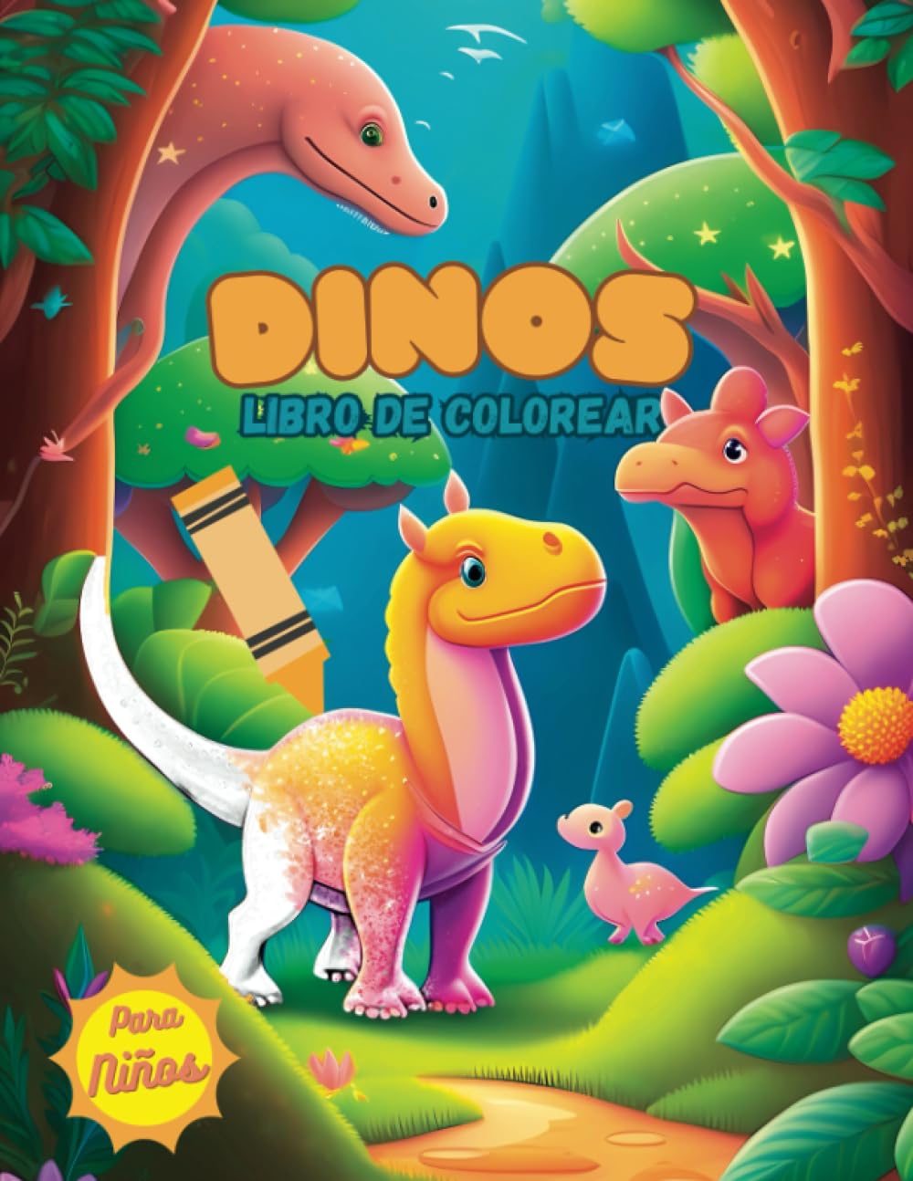 Libro: Dinos – Libro de colorear por Mikael Rodríguez López