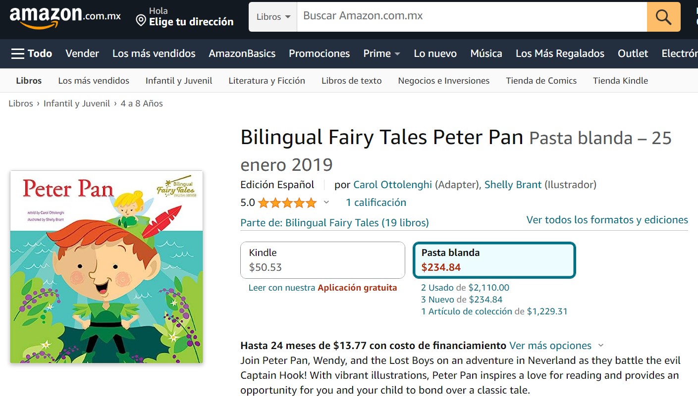 Libro: Bilingual Fairy Tales Peter Pan por Carol Ottolenghi