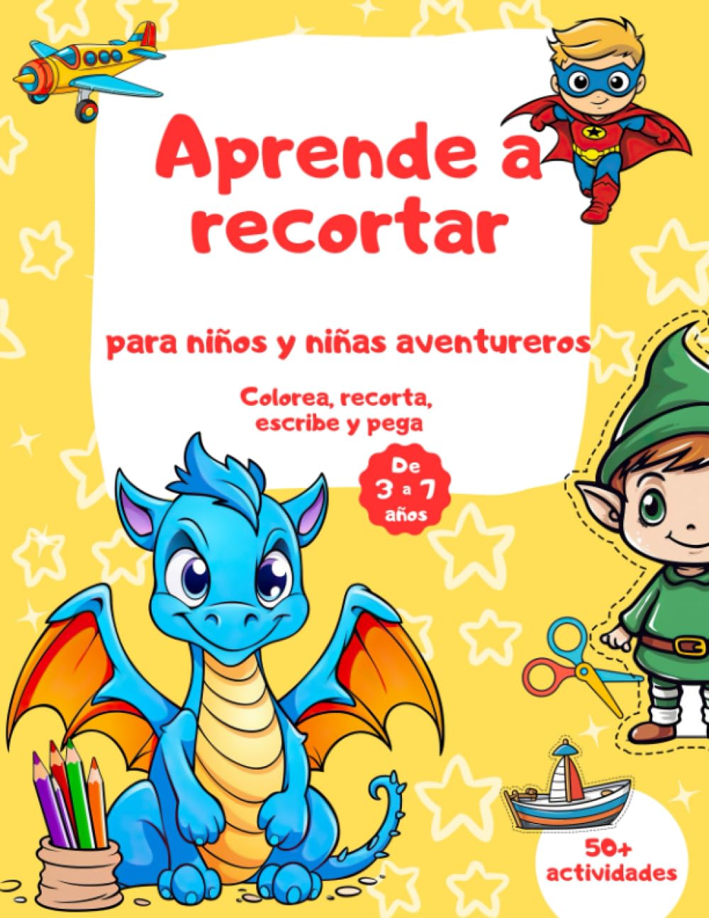 Libro: Aprende a recortar para niños y niñas aventureros de 3 a 7 años por Rainbow Sloth Crafts