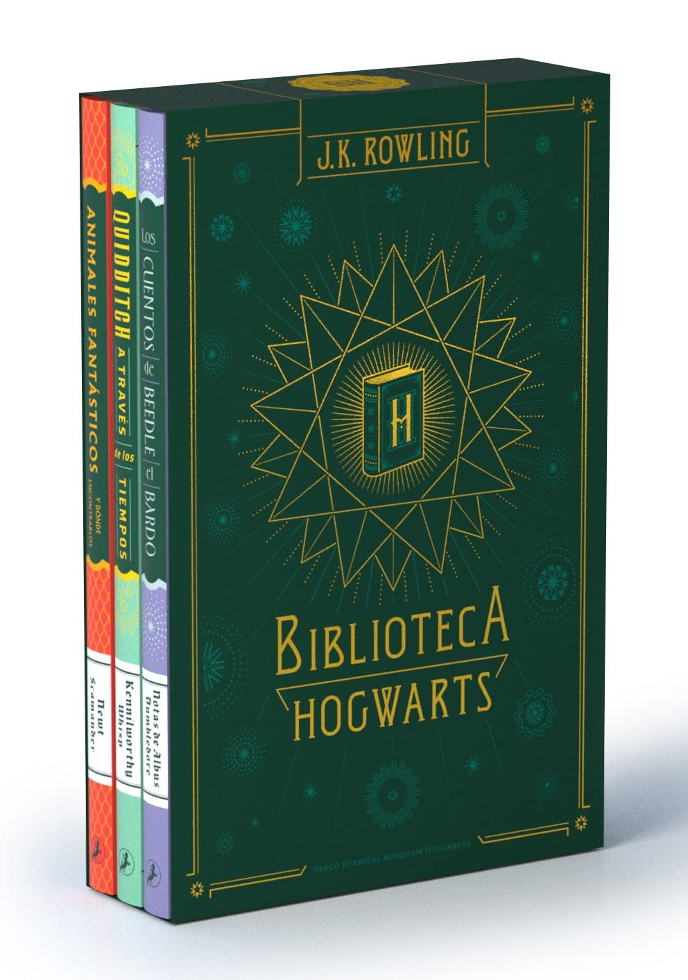 Libro: Biblioteca Hogwarts (Edición Estuche): Animales Fantásticos y Dónde Encontrarlos | Quidditch a Través de los Tiempos | Los Cuentos de Beedle el Bardo por J. K. Rowling