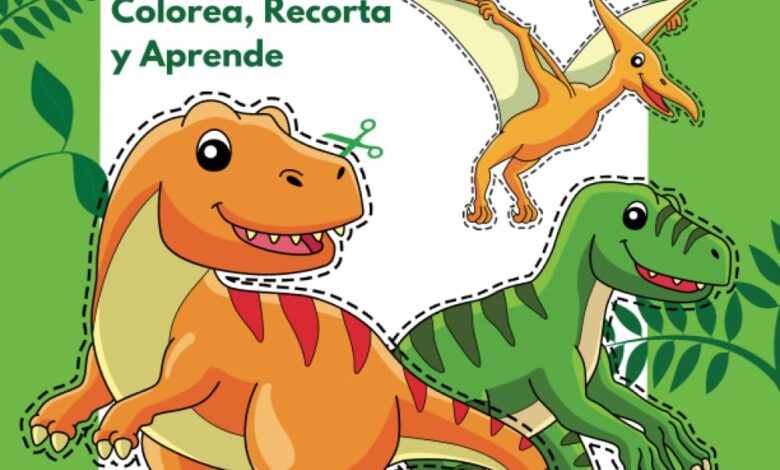 Libro: Dinosaurios – Colorea, recorta y aprende para niños de 3 a 7 años por Paper Adventure