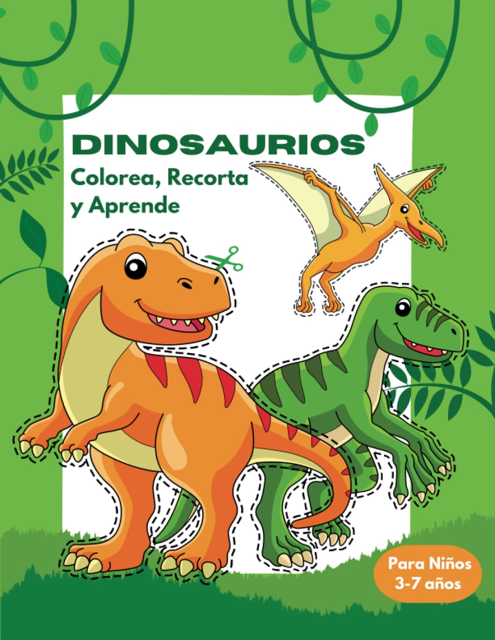 Libro: Dinosaurios – Colorea, recorta y aprende para niños de 3 a 7 años por Paper Adventure