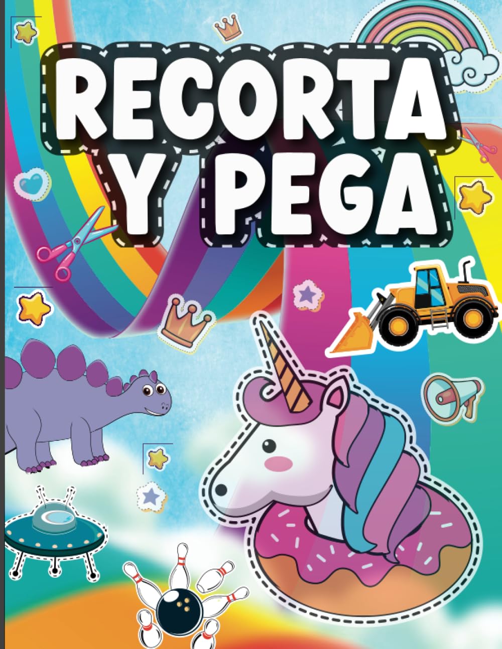 Libro: Recorta y pega - Libro de actividades para niños, con imágenes a color por Aldana Fernández